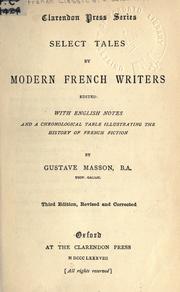 Cover of: Select tales by modern French writers