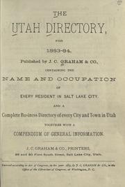 Cover of: The Utah directory, for 1883-84 by 