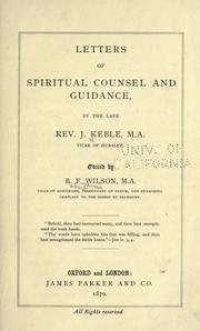 Cover of: Letters of spiritual counsel and guidance by John Keble