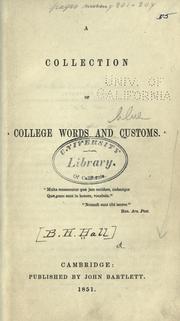 Cover of: A collection of college words and customs 