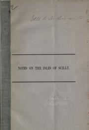 Cover of: Notes on the Isles of Scilly and the Manx shearwater (Puffinus anglorum)