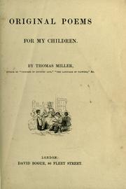 Cover of: Original poems for my children