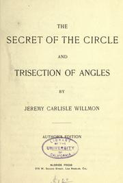 Cover of: The secret of the circle and trisection of angles