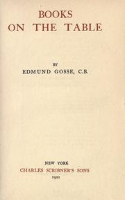 Books on the table by Edmund Gosse