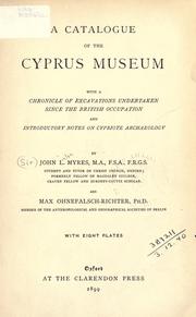 Cover of: A catalogue of the Cyprus Museum by Myres, John Linton Sir