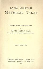 Cover of: Early Scottish metrical tales.