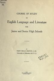Cover of: Course of study in English language and literature for Junior and Senior High Schools.