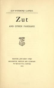 Cover of: Zut: and other Parisians.