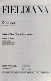 Cover of: Atlas of New World marsupials by Brown, Barbara E. Dr.