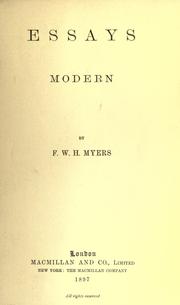 Cover of: Essays: modern