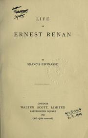 Cover of: Life of Ernest Renan