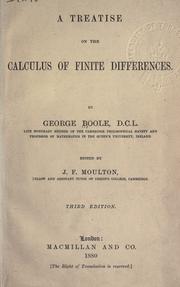 Cover of: Treatise on the calculus of finite differences