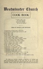 Cover of: Westminster Church cook book. by 