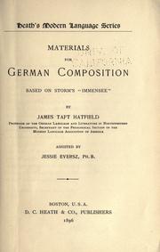 Cover of: Materials for German composition based on Storm's "Immensee"