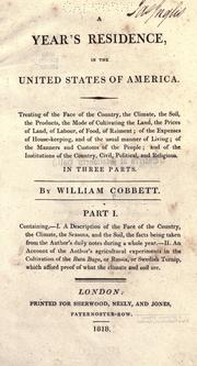 A year's residence in the United States of America by William Cobbett