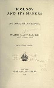 Cover of: Biology and its makers by Locy, William Albert