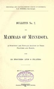 Cover of: The mammals of Minnesota by C. L. Herrick