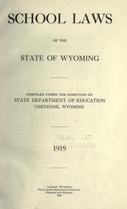 Cover of: School laws of the state of Wyoming.