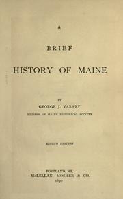 Cover of: A brief history of Maine