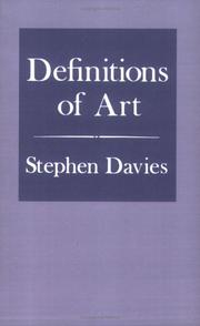 Cover of: Definitions of art