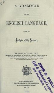 Cover of: A grammar of the English language: with an analysis of the sentence