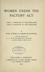 Cover of: Women under the factory act. by Nora Vynne