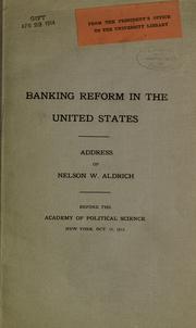Cover of: Banking reform in the United States.
