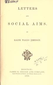 Cover of: Letters and social aims.
