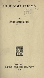 Cover of: Chicago poems by Carl Sandburg