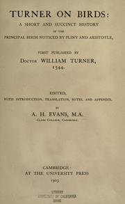 Cover of: Turner on birds by Turner, William