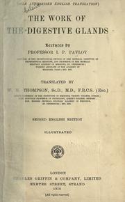Cover of: The work of the digestive glands