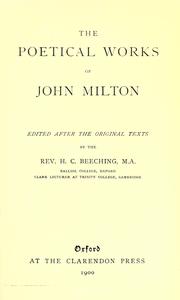 Cover of: The poetical works of John Milton