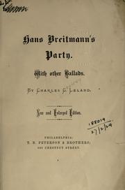Cover of: Hans Breitmann's party, with other ballads.