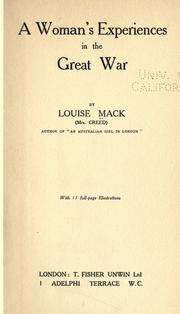 Cover of: A woman's experiences in the great war