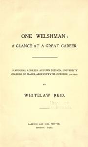 Cover of: One Welshman: a glance at a great career. by Whitelaw Reid
