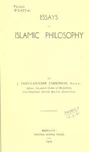 Essays on Islamic philosophy by J. Yehya-en-Nasr Parkinson