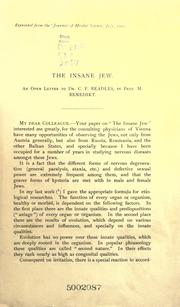 Cover of: The insane Jew: an open letter to Dr. C. F. Beadles