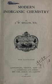 Cover of: Modern inorganic chemistry. by Mellor, Joseph William