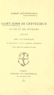 Cover of: Saint John de Crèvecœur