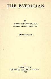 Cover of: The patrician by John Galsworthy