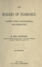 Cover of: The makers of Florence by Margaret Oliphant