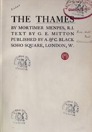 Cover of: The Thames by Menpes, Mortimer