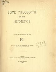 Cover of: Some philosophy of the Hermetics