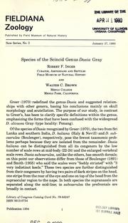 Cover of: Species of the scincid Genus Dasia Gray
