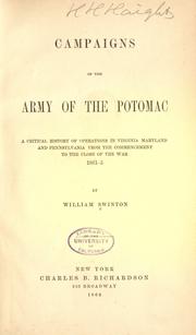 Campaigns of the Army of the Potomac by William Swinton