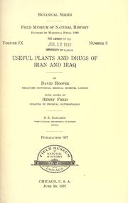 Cover of: Useful plants and drugs of Iran and Iraq / by David Hooper.  With notes by Henry Field. by Hooper, David
