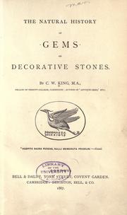 Cover of: The natural history of gems or decorative stones