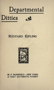 Cover of: Departmental ditties, and other verses by Rudyard Kipling