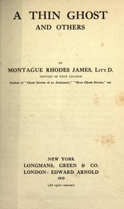 Cover of: A thin ghost and others by Montague Rhodes James