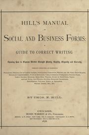 Cover of: Hill's manual of social and business forms by Thomas E. Hill
